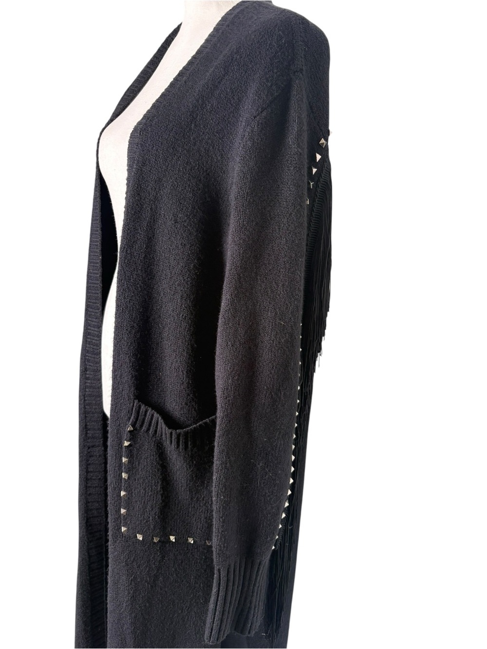 Idyllwind Black Knit Cardigan with fringe - Picture 4 of 5